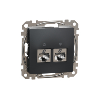 SCHNEIDER ELECTRIC - GNIAZDO KOMPUTEROWE PODWÓJNE 2XRJ45 KAT.5E STP CZARNY ANTRACYT SEDNA DESIGN - SDD114452S