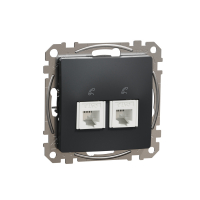 SCHNEIDER ELECTRIC - Sedna Design, Gniazdo telefoniczne 2xRJ11, czarny antracyt - SDD114492