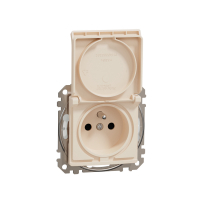SCHNEIDER ELECTRIC - Sedna Design, Gniazdo 2P+PE z przesłonami IP44, beżowy - SDD212013