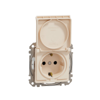 SCHNEIDER ELECTRIC - Sedna Design, Gniazdo schuko z przesłonami IP44, beżowy - SDD212023