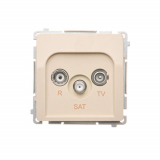 KONTAKT SIMON - Gniazdo antenowe R-TV-SAT przelotowe (moduł), 1x wejście: 5 MHz–2,4 GHz; beż - BMZAR-SAT10/P.01/12