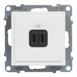 LEGRAND - GNIAZDO ŁADOWARKA PODWÓJNA USB TYP C+C 3 A 5V BIAŁY SUNO - 721131