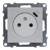 LEGRAND - GNIAZDO PŁASKIE 2P+Z - 16 A - Z USB TYP - C - 1,5 A - ZACISKI AUTOMATYCZNE - Z PRZESŁONĄ  ALUMINIUM SUNO - 721389