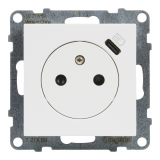 LEGRAND - GNIAZDO POJEDYNCZE PLASKIE 2P+Z 16 A Z PRZESŁONAMI Z ŁADOWARKĄ USB TYP C 1,5V ZACISKI AUTOMATYCZNE BIAŁY SUNO - 721189