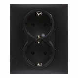 LEGRAND - GNIAZDO SCHUKO 2X2P+Z Z PRZESŁONĄ - ZACISKI AUTOMATYCZNE (MONOBLOK) CZARNY  SUNO - 721426