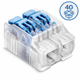 SIMET - SZYBKOZŁĄCZKA SCL2 Z DŹWIGNIĄ DO LINEK I DRUTÓW 0.2- 4 mm2 2 TORY 32A 450V TRANSPARENTNY SERIA IDEALNA OPAKOWANIE 40 SZT. - 88000303