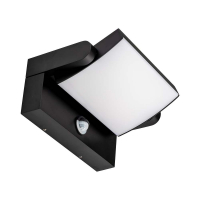 V-TAC - 17W Lampa ścienna LED z czujnikiem ruchu / Barwa:4000K / Obudowa: Czarna / Kwadratowa - 2941