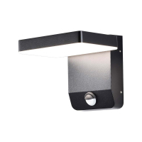 V-TAC - 17W Lampa ścienna LED z czujnikiem ruchu / Barwa:3000K / Obudowa: Czarna / Kwadratowa - 2948