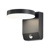 V-TAC - 17W Lampa ścienna LED z czujnikiem ruchu / Barwa:4000K / Obudowa: Czarna / Okrągła - 2957