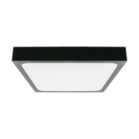 V-TAC - 24W Plafon LED / Średnica: 295mm / Barwa:4000K / Klosz: Kwadratowy mleczny czarna ramka / IP44 - 7646