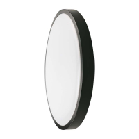 V-TAC - 18W Plafon LED z mikrofalowym czujnikiem ruchu / Średnica: 225mm / Barwa:4000K / Klosz: Okrągły mleczny czarna ramka / IP44 - 7669