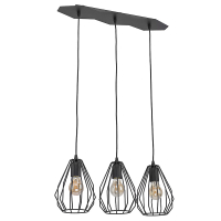 TK-LIGHTING SP. Z O.O. - BRYLANT BLACK LAMPA WISZĄCA 3 PŁ LISTWA - 2259