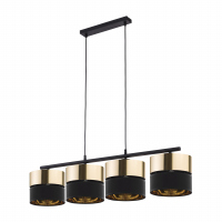 TK-LIGHTING SP. Z O.O. - HILTON BLACK/GOLD LAMPA WISZĄCA 4 PŁ - 4342