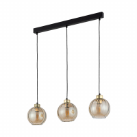 TK-LIGHTING SP. Z O.O. - DEVI AMBER LAMPA WISZĄCA 3 PŁ LISTWA - 4638