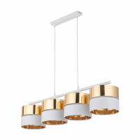TK-LIGHTING SP. Z O.O. - HILTON WHITE/GOLD LAMPA WISZĄCA 4 PŁ - 4775