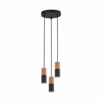 TK-LIGHTING SP. Z O.O. - ELIT BLACK/WOOD LAMPA WISZĄCA 3 PŁ - 6310