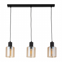 TK-LIGHTING SP. Z O.O. - SIERRA BLACK LAMPA WISZĄCA 3 PŁ LISTWA - 6658