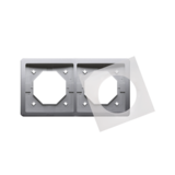 KONTAKT SIMON - Ramka 2-krotna do wersji bryzgoszczelnej IP44 z kompletem uszczelek; stal inox - BMR2B/21