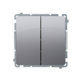 KONTAKT SIMON - Łącznik świecznikowy z podświetleniem LED (moduł) 10AX, 250V~, szybkozłącza; stal inox - BMW5L.01/21