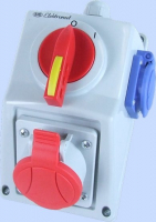 ELEKTROMET DZIERŻONIÓW - ZESTAW INSTALACYJNY 16A 3P+N+Z + GNIAZDO 2P+Z IP54 WYŁĄCZNIK 0-1 C16-18.1N  - 971616