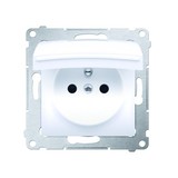 KONTAKT SIMON - GNIAZDO POJEDYNCZE Z UZIEMIENIEM 2P+Z WTYCZKOWE Z PRZESŁONAMI USZCZELKĄ Z KLAPKĄ ZACISKI ŚRUBOWE 16A 250V IP44 BIAŁY SIMON 54 - DGZ1BZ.01/11