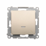 KONTAKT SIMON - Łącznik schodowy z podświetleniem LED (moduł) 10AX, 250V~, szybkozłącza; złoty mat - DW6L.01/44