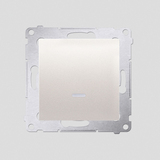 KONTAKT SIMON - Łącznik jednobiegunowy z podświetleniem LED (moduł) 10AX, 250V~, szybkozłącza; kremowy - DW1L.01/41