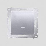KONTAKT SIMON - Łącznik jednobiegunowy z sygnalizacją załączenia LED (moduł) 10AX, 250V~, szybkozłącza; srebrny mat - DW1ZL.01/43