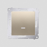 KONTAKT SIMON - Łącznik jednobiegunowy z sygnalizacją załączenia LED (moduł) 10AX, 250V~, szybkozłącza; złoty mat - DW1ZL.01/44