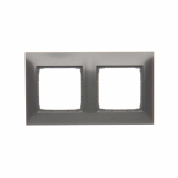 KONTAKT SIMON - Ramka 2-krotna PREMIUM do puszek karton-gips IP20 / IP44; antracyt - DRK2/48