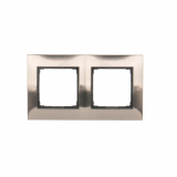 KONTAKT SIMON - RAMKA PODWÓJNA UNIWERSALNA IP20/IP44 INOX SIMON 54 - DR2/61
