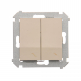 KONTAKT SIMON - Łącznik schodowy podwójny z podświetleniem (moduł) 10AX, 250V~, zaciski śrubowe; kremowy - DW6/2L.01/41