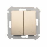KONTAKT SIMON - Łącznik schodowy podwójny z podświetleniem (moduł) 10AX, 250V~, zaciski śrubowe; złoty mat - DW6/2L.01/44