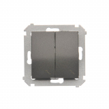 KONTAKT SIMON - Łącznik schodowy podwójny z podświetleniem (moduł) 10AX, 250V~, zaciski śrubowe; antracyt - DW6/2L.01/48