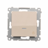 KONTAKT SIMON - Przycisk „światło” z podświetleniem LED (moduł) 10AX, 250V~, szybkozłącza; kremowy - DS1L.01/41