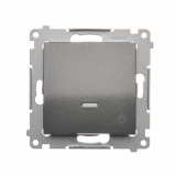 KONTAKT SIMON - Przycisk „światło” z podświetleniem LED (moduł) 10AX, 250V~, szybkozłącza; antracyt - DS1L.01/48